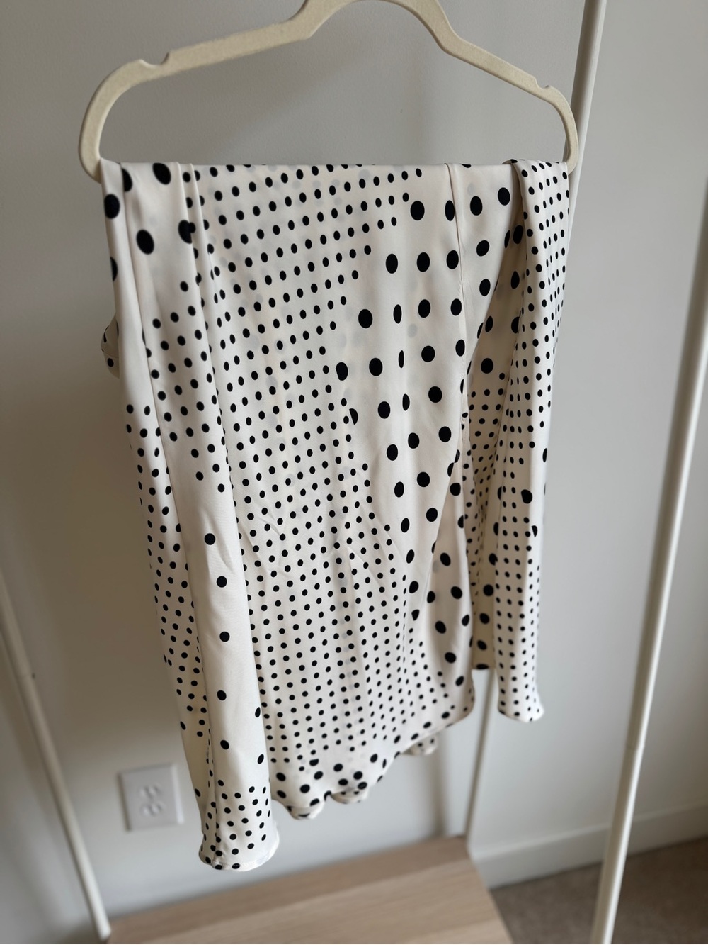 Anthropologie Black & White Polka Dot Midi Skirt 2x NWOT